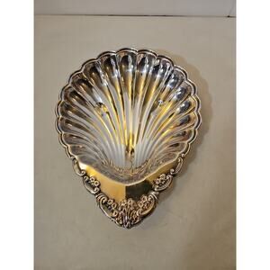 Vintage Sheridan Silverplate Clam Shell Dish Trinket Tray
